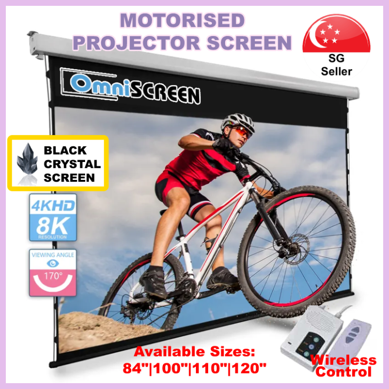 OmniSCREEN Motorised Wall/ Ceiling ALR Screen with Tab Tension For Normal Throw Projector