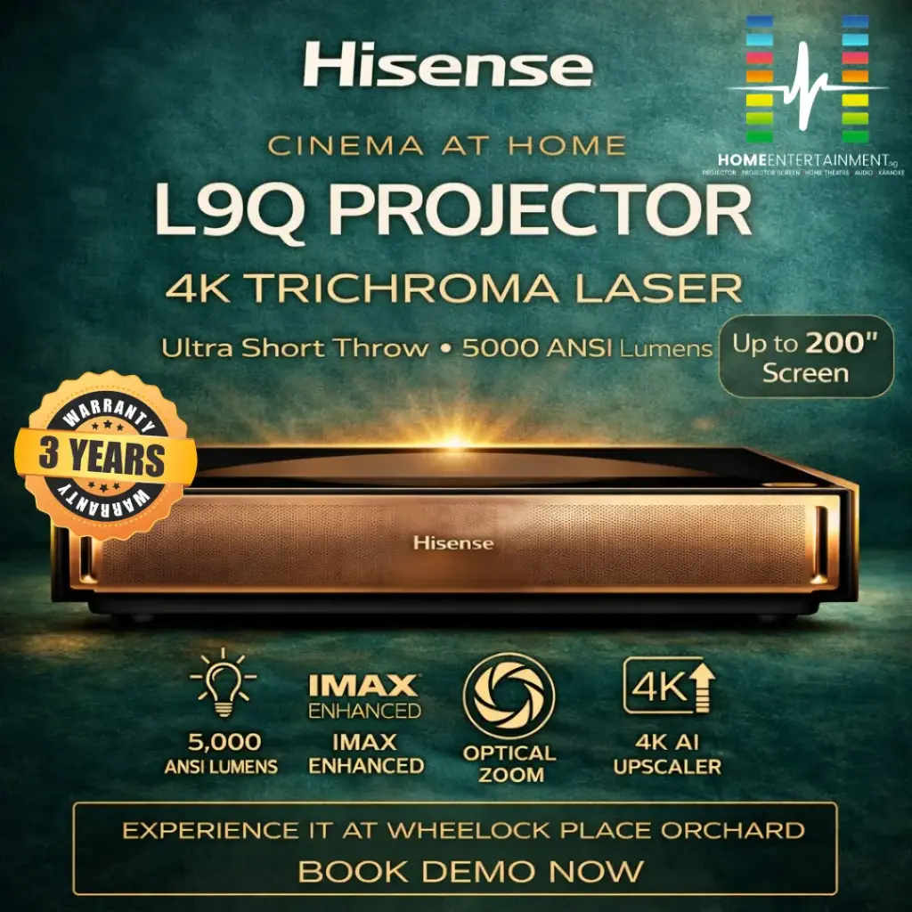 Hisense L9Q 5000 Lumens Brightness Triple Laser Ultra Short Throw Projector - 3 Years Warranty