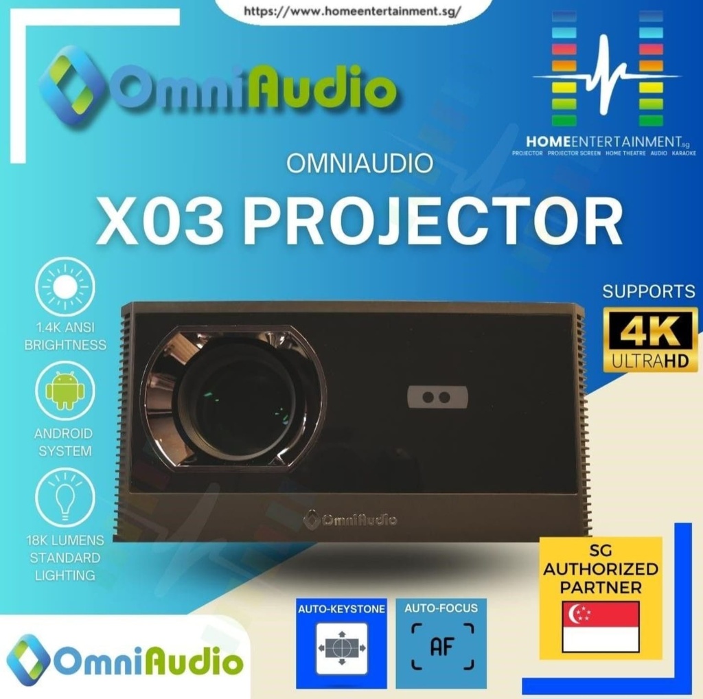OmniAudio X03 1080P Android Projector