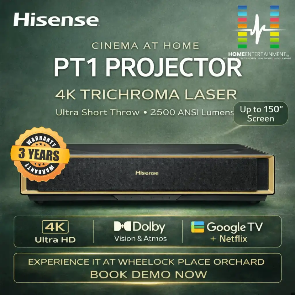 Hisense PT1 4K TriChroma Laser Cinema (up to 150"), 2,500 ANSI LUMENS (3 Years Warranty)