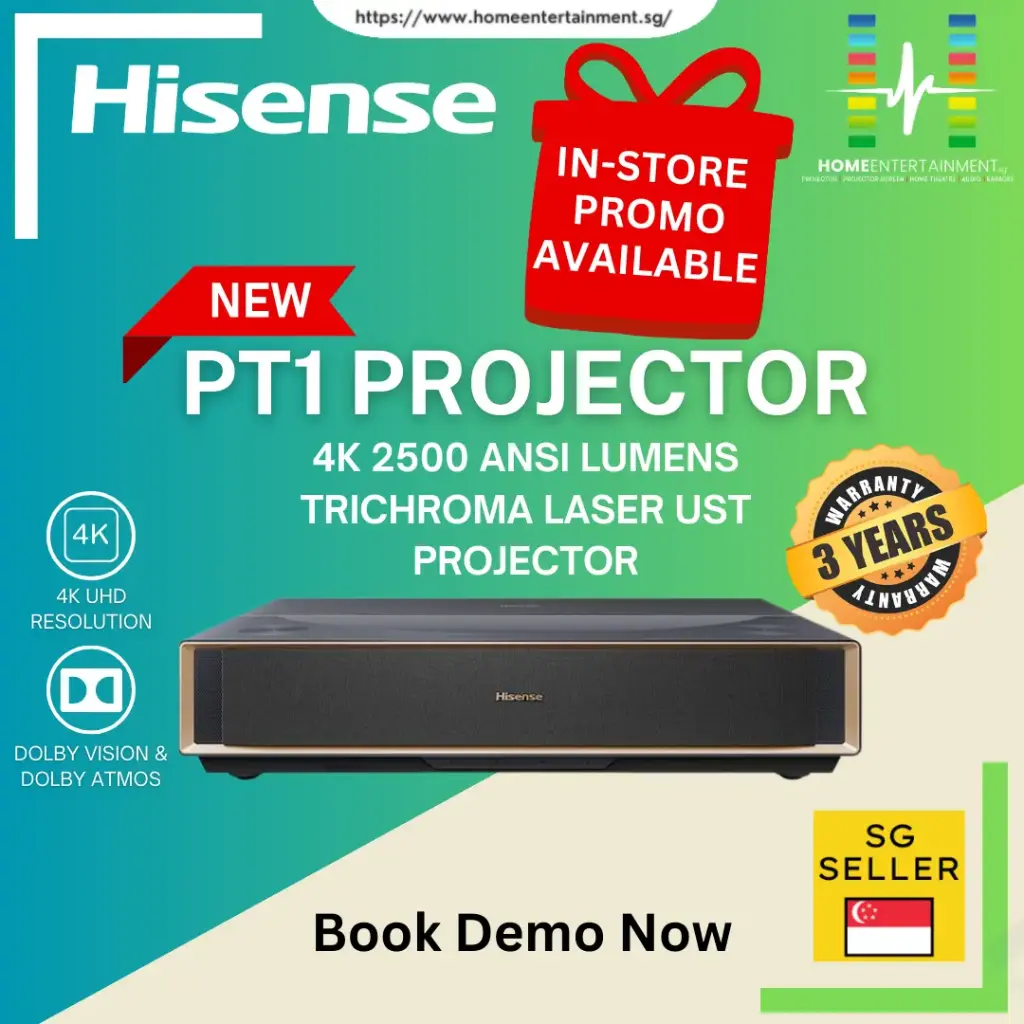 Hisense PT1 4K TriChroma Laser Cinema (up to 150"), 2,500 ANSI LUMENS (3 Years Warranty)