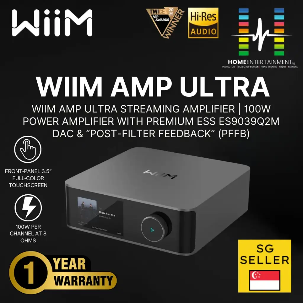 WiiM Amp Ultra Streaming Amplifier | 100W Power Amplifier with Premium ESS ES9039Q2M DAC & “Post-Filter Feedback” (PFFB)