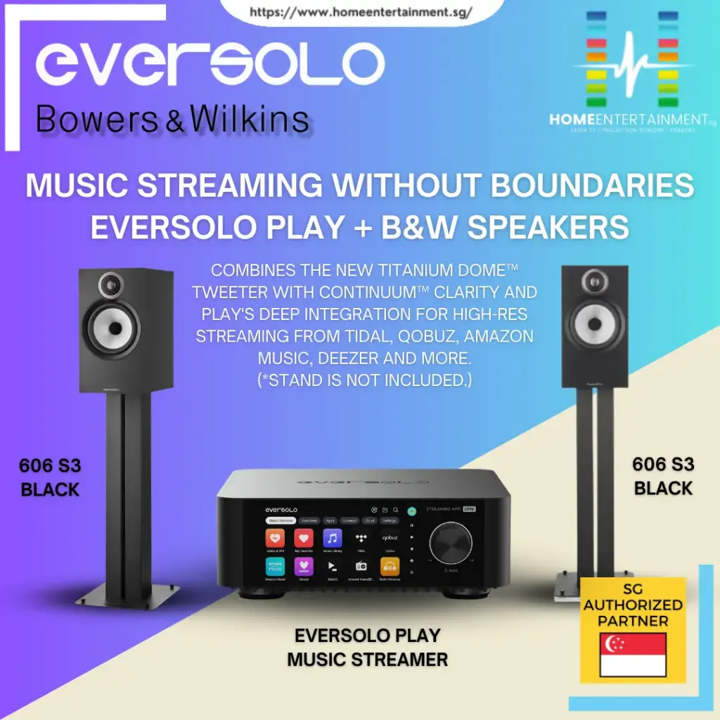 [NEW] Bowers & Wilkins B&W 606 S3 Stand-Mount Loudspeaker + Eversolo Play Music Streamer