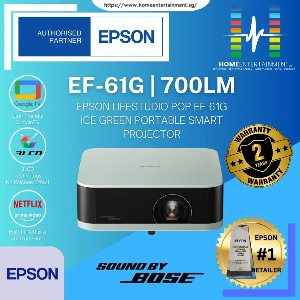 Epson Lifestudio Pop EF-61G Ice Green Portable Smart Projector