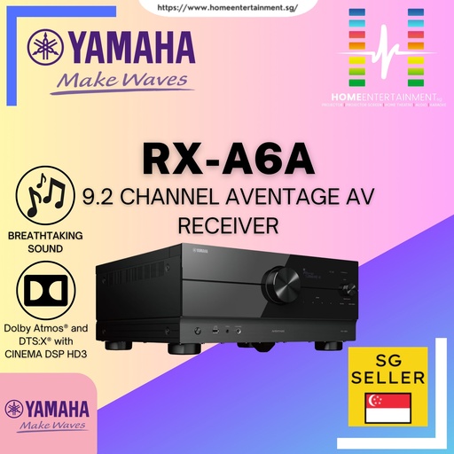 YAMAHA RX-A6A (Black) - 9.2 ch AVENTAGE AV Receiver with SURROUND:AI™, HDMI™ 7-in/3-out, the latest QCS407