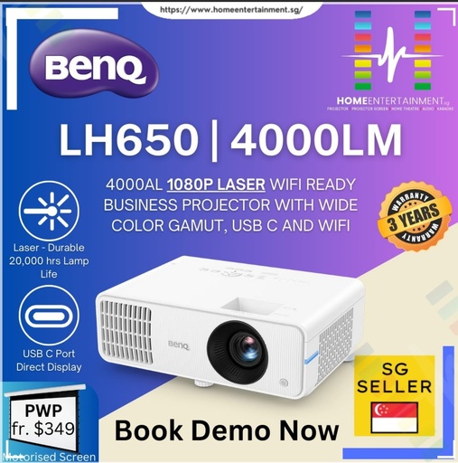BenQ LH650 4000AL 1080P FHD Laser Projector with Wide Color Gamut