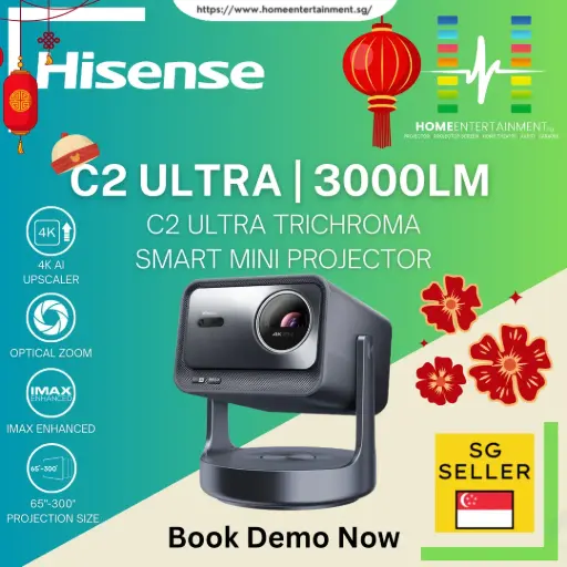 Hisense C2 Ultra Trichroma 4K Smart Mini Laser Projector