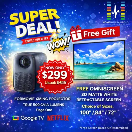 (PROMOTION FREE SCREEN) Formovie Xming Page One Google TV Projector 