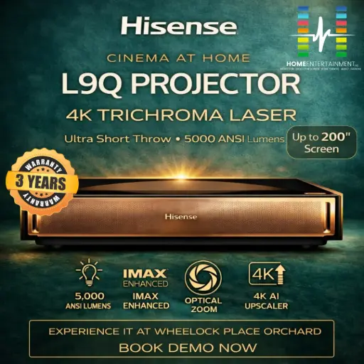 Hisense L9Q 5000 Lumens Brightness Triple Laser Ultra Short Throw Projector - 3 Years Warranty