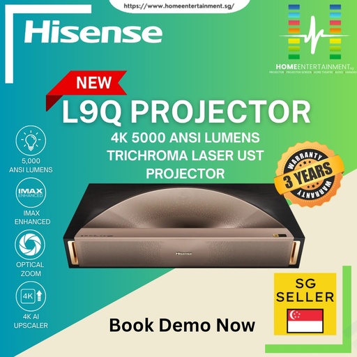 Hisense L9Q 5000 Lumens Brightness Triple Laser Ultra Short Throw Projector