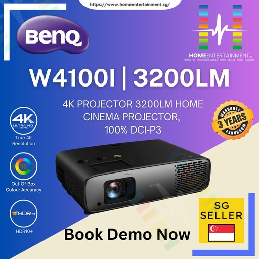 BenQ W4100i｜4K 3200lm Home Cinema Projector, 100% DCI-P3 w Theater-Quality Movies and Smart Streaming