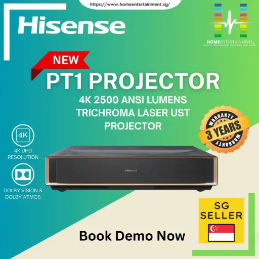 Hisense PT1 4K TriChroma Laser Cinema (up to 150"), 2,500 ANSI LUMENS (3 Years Warranty)