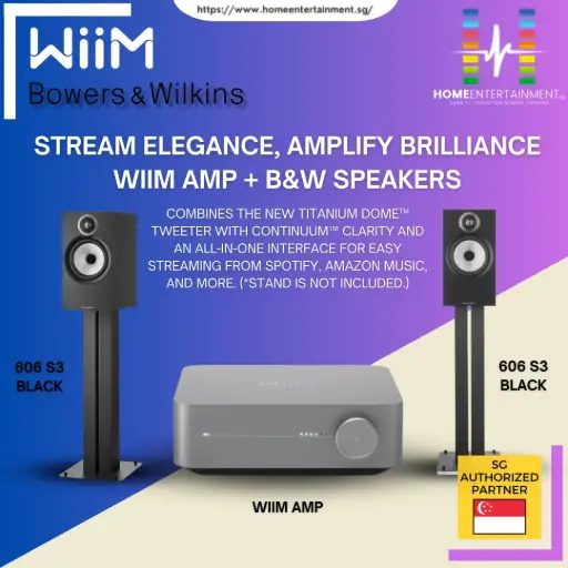 [NEW] Bowers & Wilkins B&W 606 S3 Stand-Mount Loudspeaker + WiiM Amp