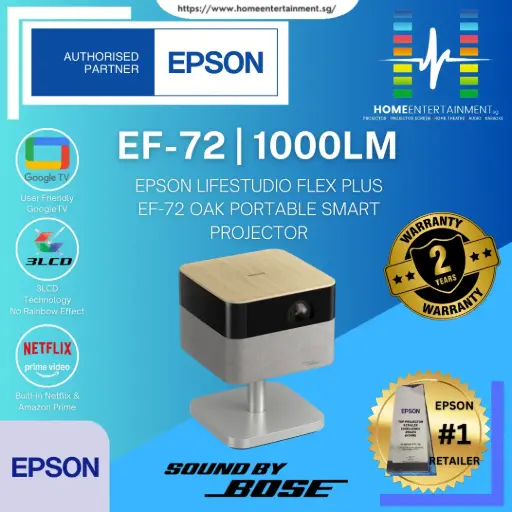 Epson Lifestudio Flex Plus EF-72 Oak Portable Smart Projector
