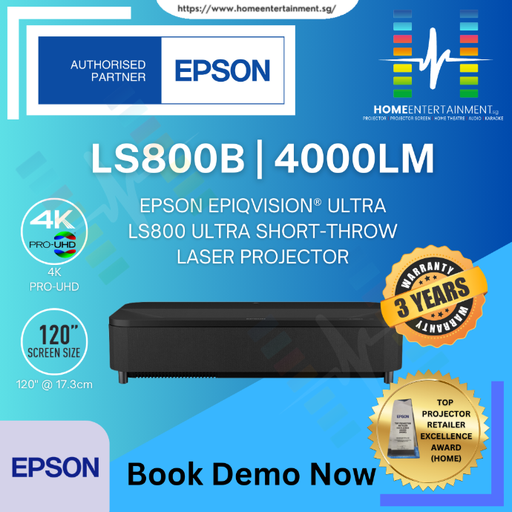 EPSON EH-LS800B Laser Ultra Short Throw Projector